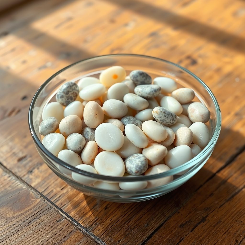 Decorative indoor plants with polished pebbles