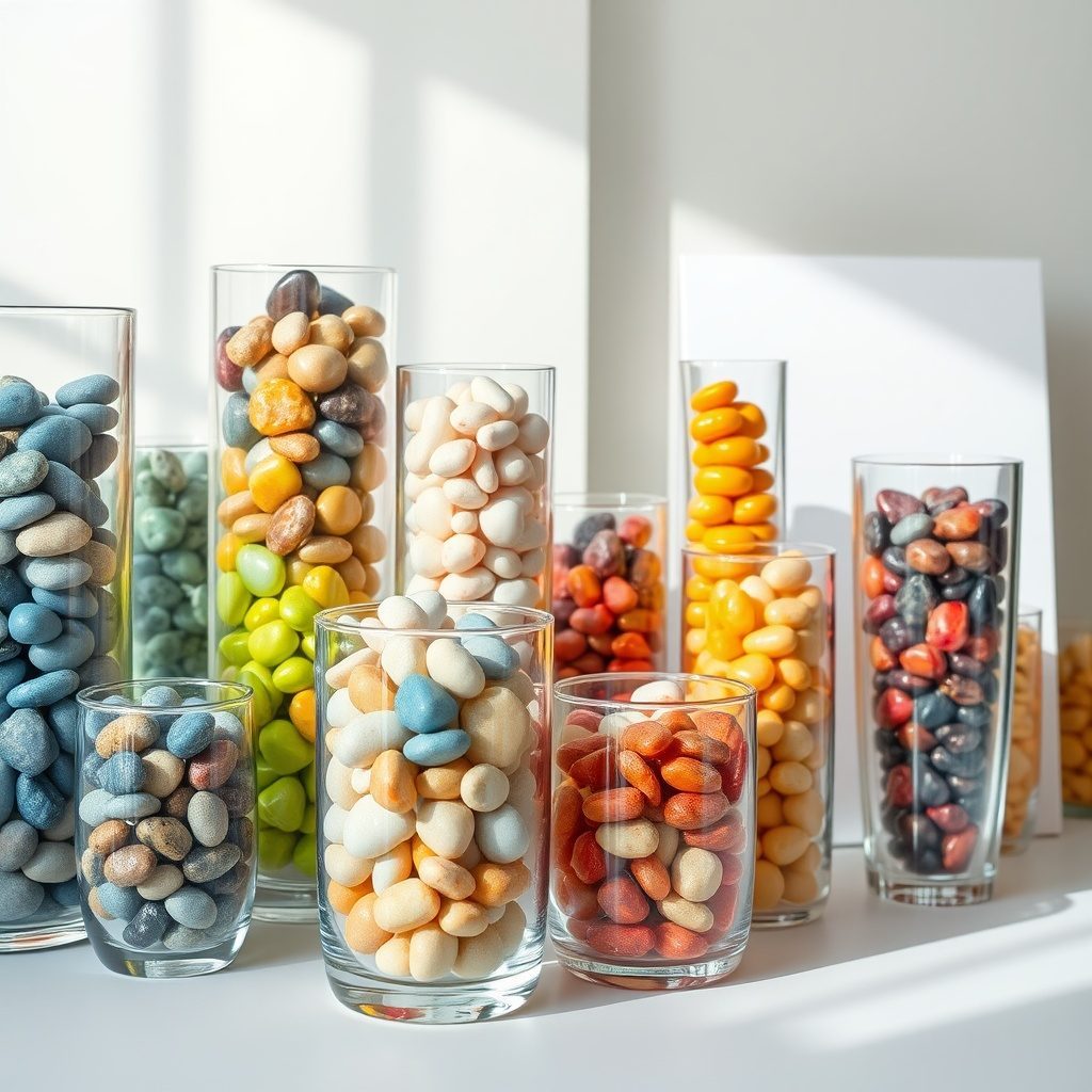 Colorful polished pebbles