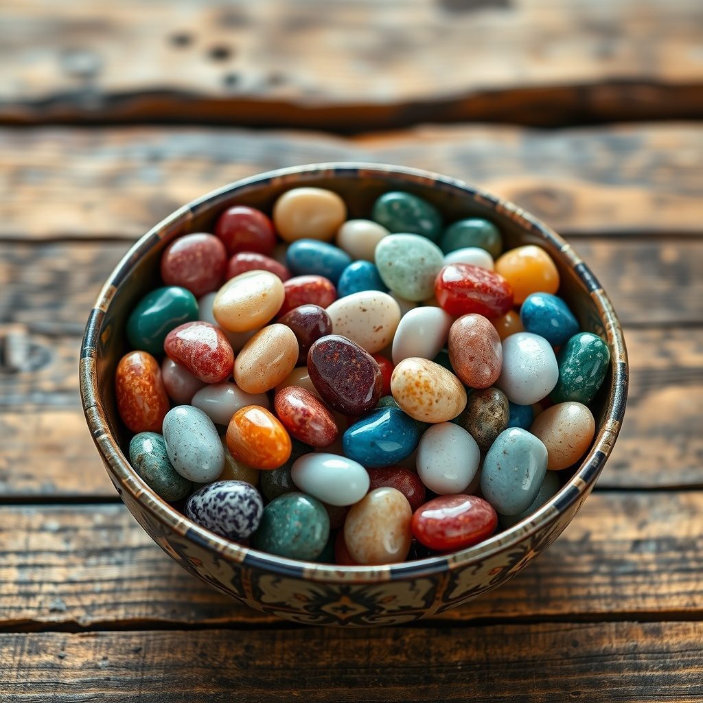 Assorted polished pebbles ready for home décor