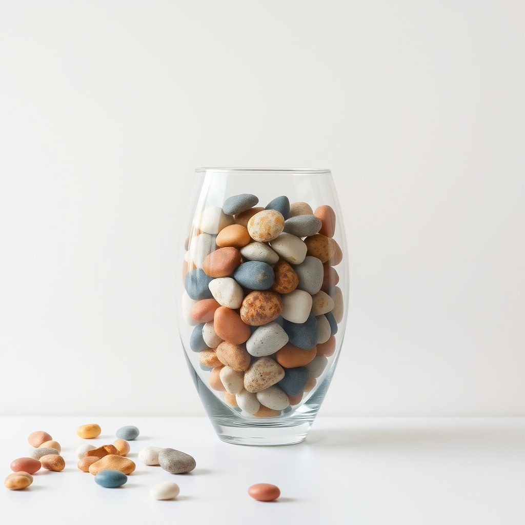 Decorated space with pebbles