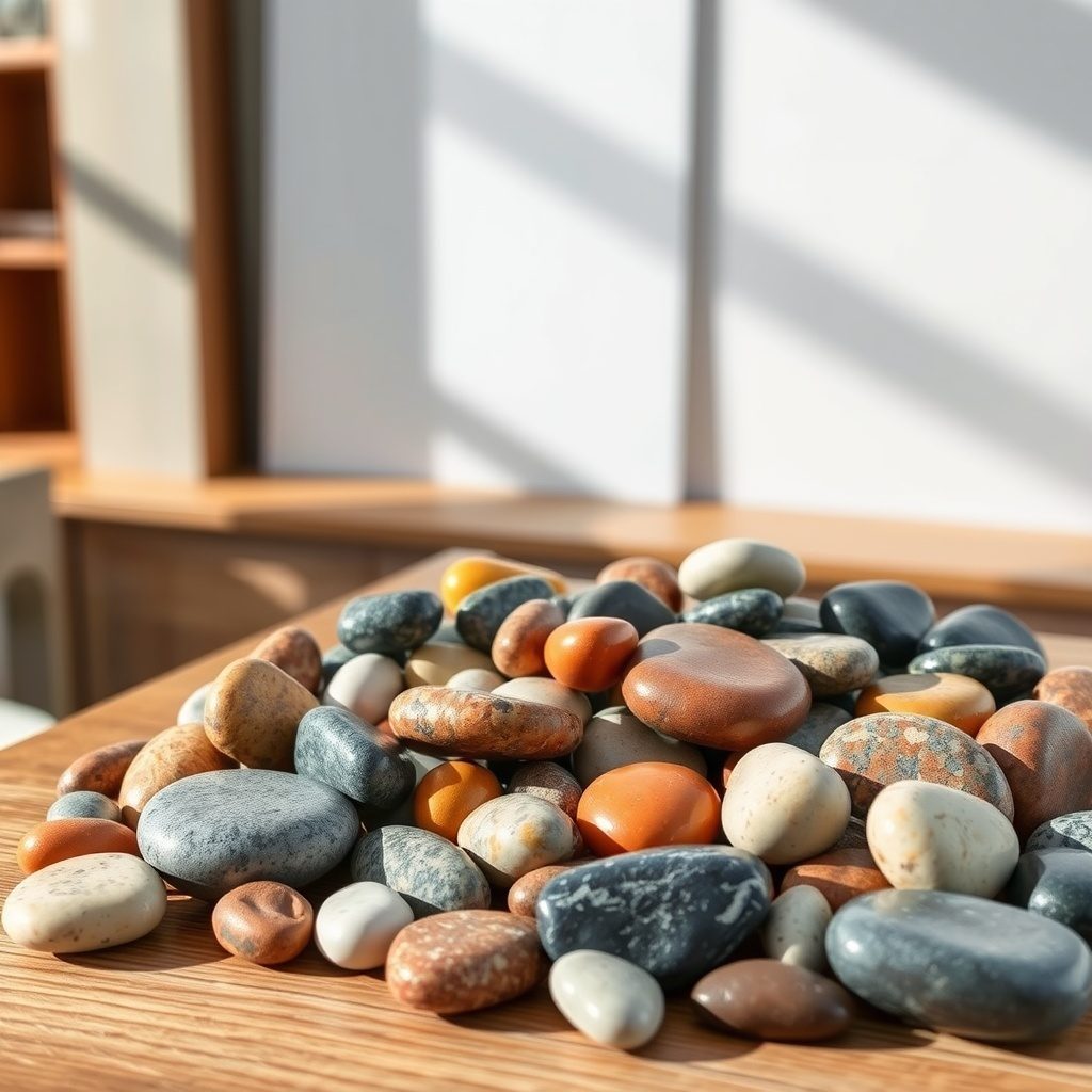 Colorful polished pebbles