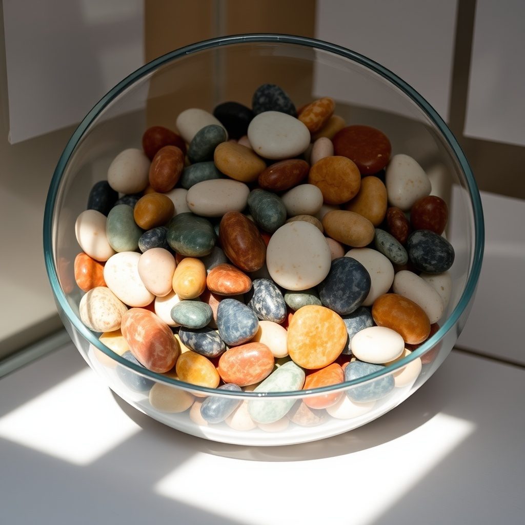 Mixed polished stones