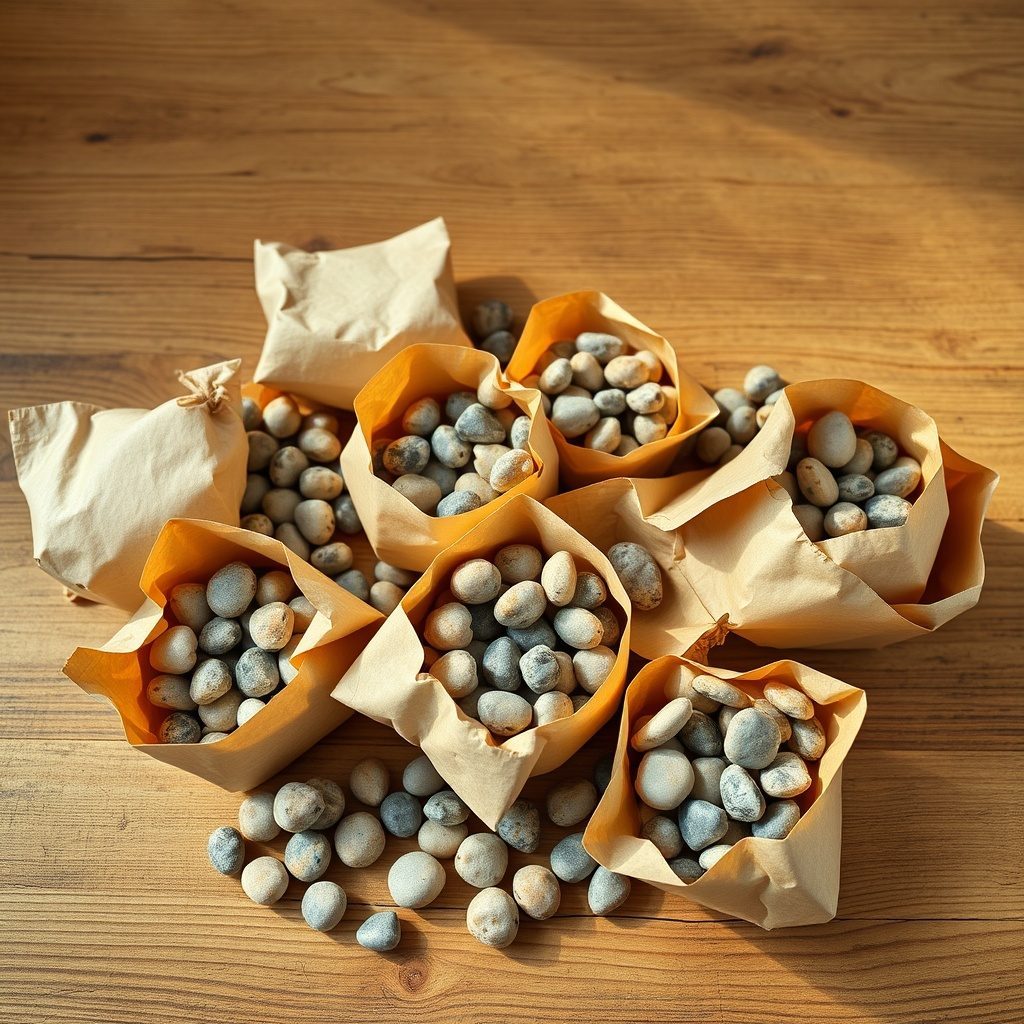 Yellow polished pebbles